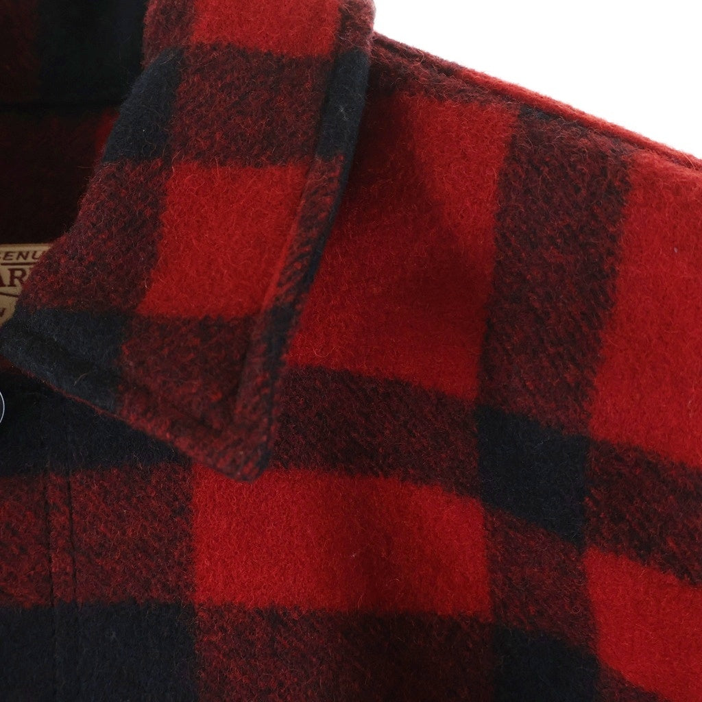 NO BRAND(ノーブランド) FIRSON GARMENT フィルソン ガーメント シングルマッキーノ クルーザー チェック柄 マルチポケットデザイン ウール ジャケット レッド