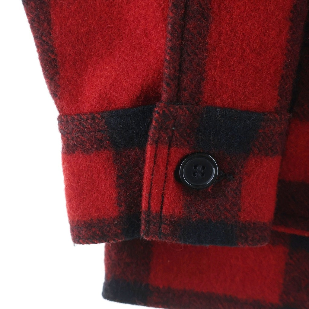 NO BRAND(ノーブランド) FIRSON GARMENT フィルソン ガーメント シングルマッキーノ クルーザー チェック柄 マルチポケットデザイン ウール ジャケット レッド