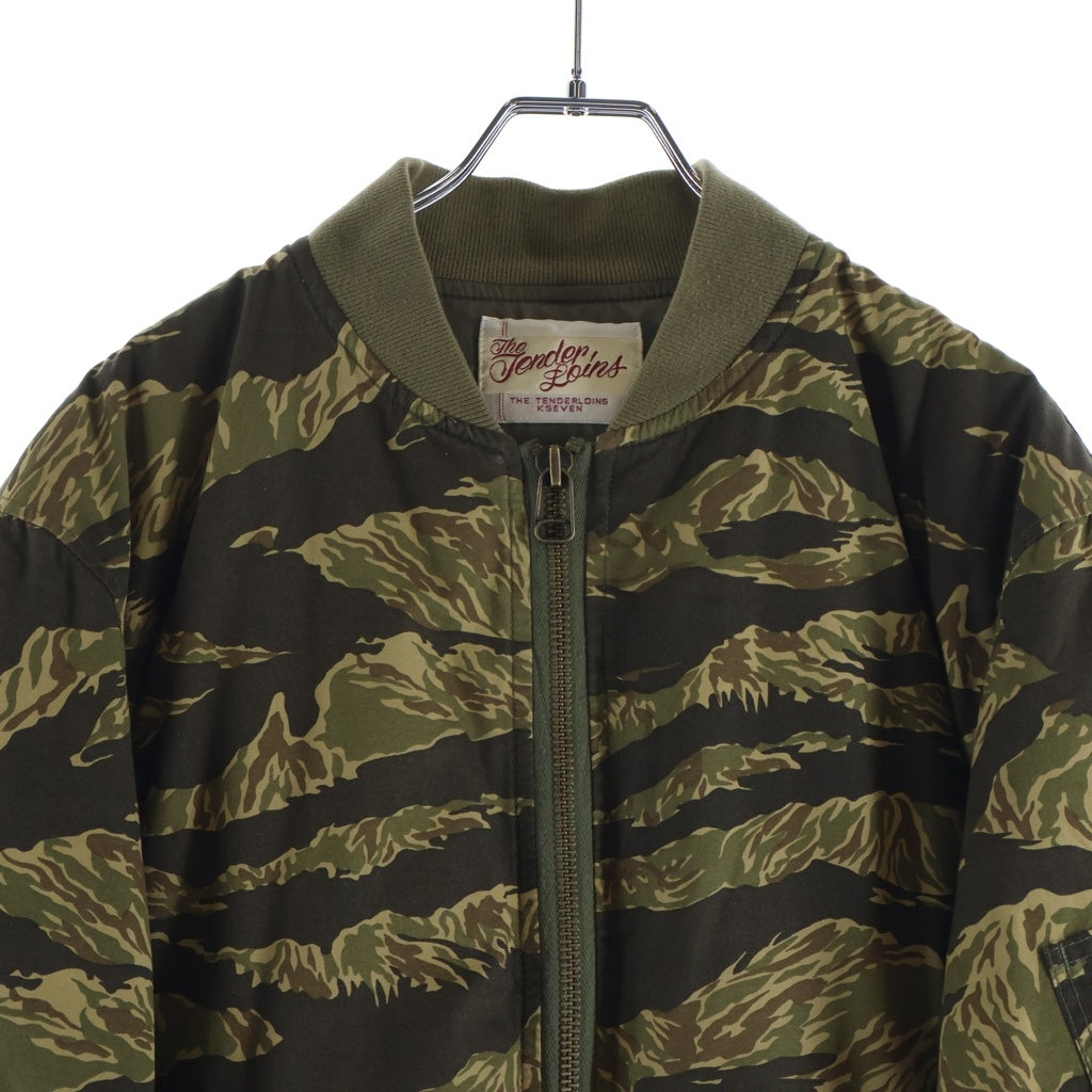 TENDERLOIN(テンダーロイン) 16AW BAMBOO MA-1 バンブー ロゴパッチ カモ柄 フライトジャケット カーキ