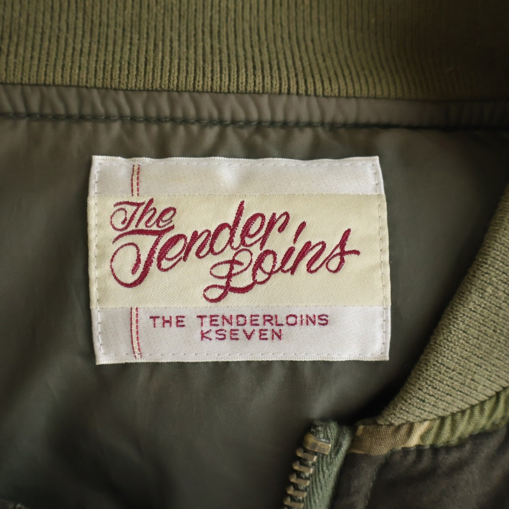 TENDERLOIN(テンダーロイン) 16AW BAMBOO MA-1 バンブー ロゴパッチ カモ柄 フライトジャケット カーキ