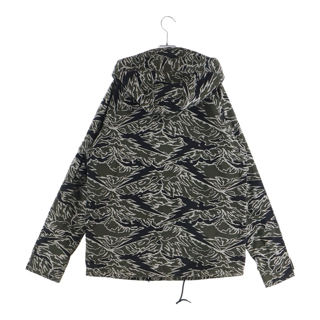 ROUGH AND RUGGED(ラフアンドラゲッド) ロゴパッチ タイガーカモ マルチポケットデザイン ジップアップ フーデッド ミリタリージャケット カーキ