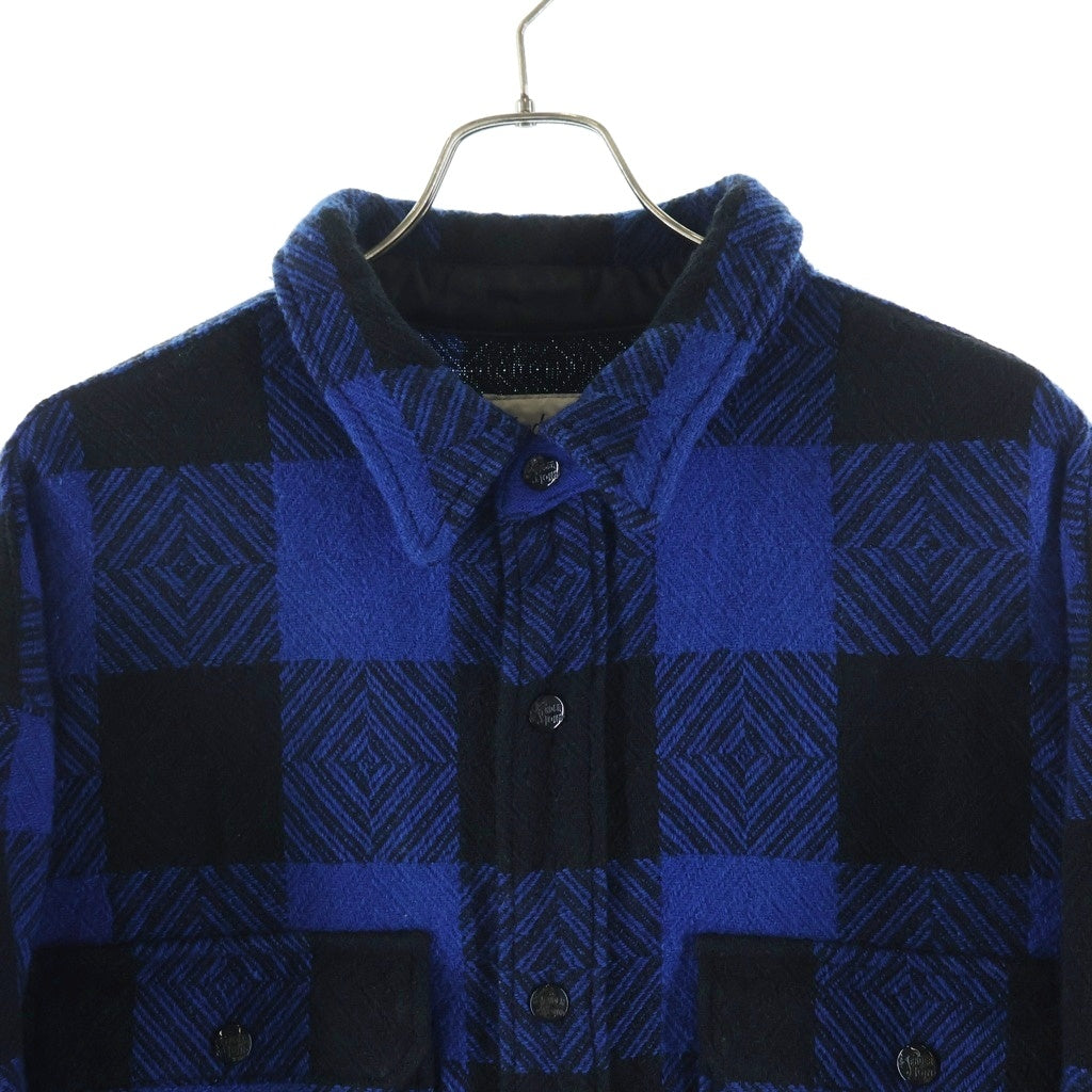 TENDERLOIN(テンダーロイン) BUFFALO SHT JKT バッファロー チェック柄 ウール シャツ ジャケット ブルー