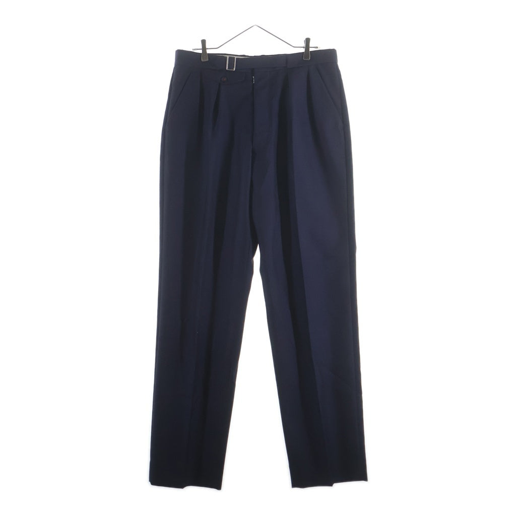 Maison Margiela(メゾンマルジェラ) 23AW モヘヤ混 バックル装飾ウールスラックスパンツ ネイビー SI1KA0006 S49892