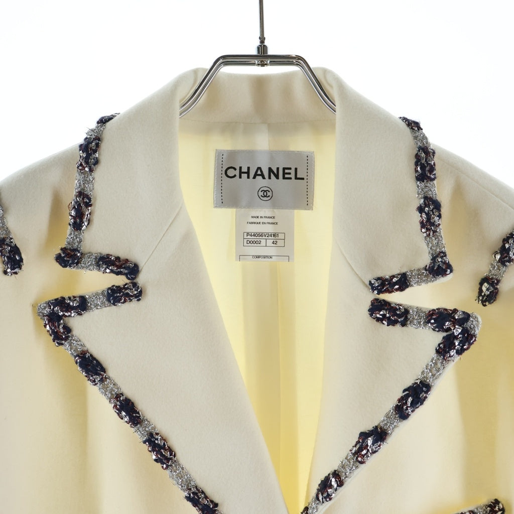 CHANEL(シャネル) ツイードパイピング スクールジャケット ホワイト P44056V24161 レディース