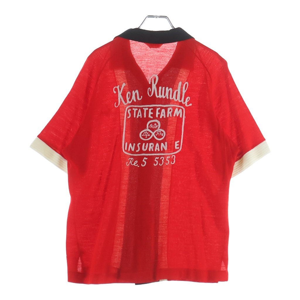 VINTAGE(ヴィンテージ) 50S-60S VINTAGE HILTON ヒルトン ヴィンテージ 半袖ニットボーリングシャツ レッド