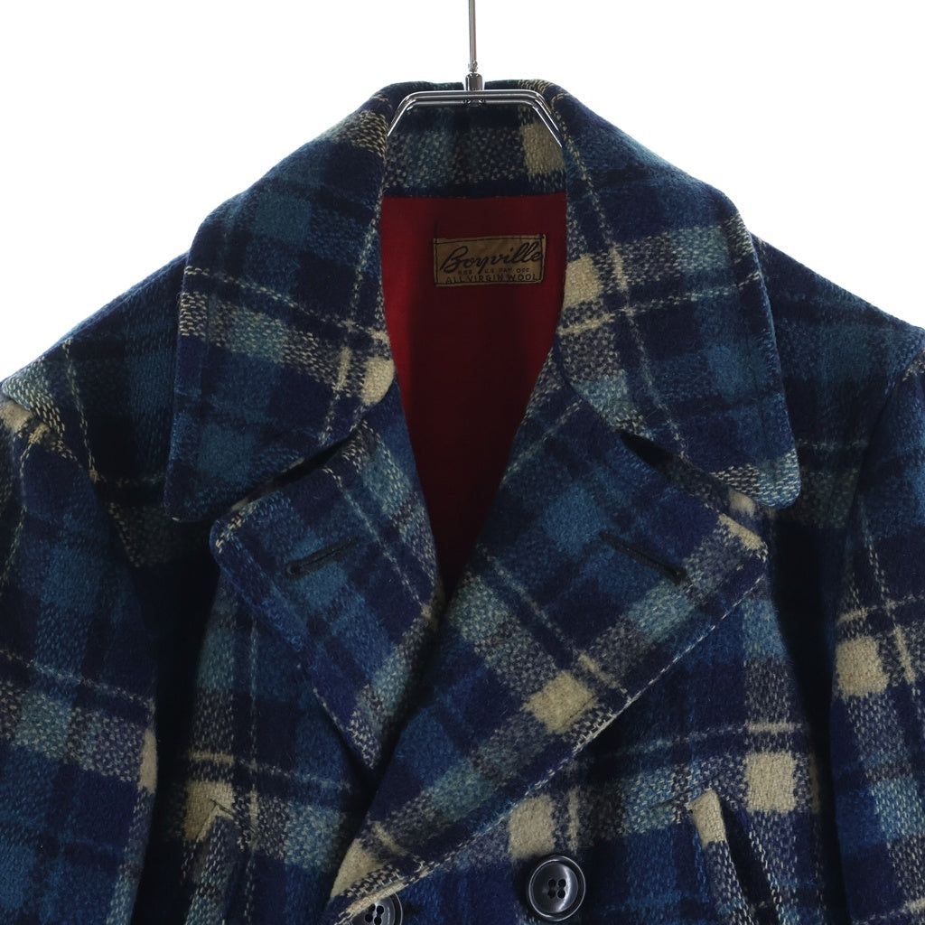 VINTAGE(ヴィンテージ) 60S VINTAGE SEARS BOYVILLE ヴィンテージ ウール チェック Pコート ネイビー