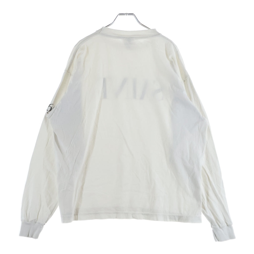 SAINT MICHAEL(セントマイケル) 25SS SAINT 666 LS TEE セント フロントアームプリント クルーネック 長袖Tシャツ カットソー ホワイト SM-HR8-0000-035