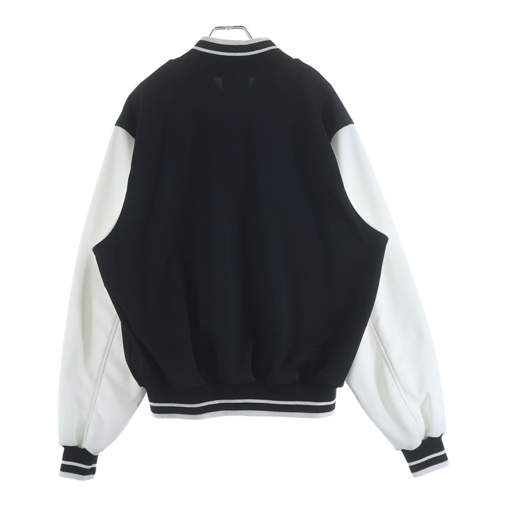 SAINT MICHAEL(セントマイケル) 26SS TRACK JACKET ロゴ刺繍 バイカラー ポリエステル トラックジャケット ブラック/ホワイト SM-MK8-0000-074