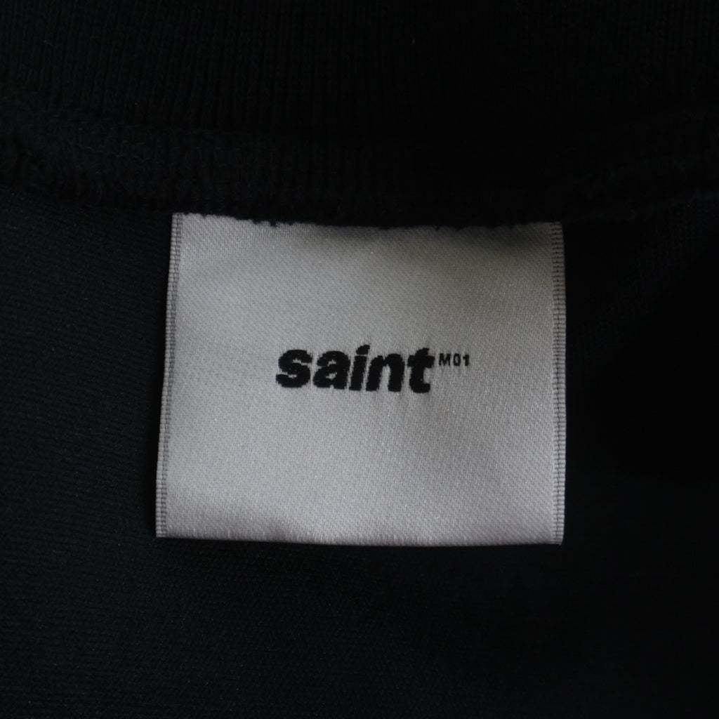 SAINT MICHAEL(セントマイケル) 26SS TRACK JACKET ロゴ刺繍 バイカラー ポリエステル トラックジャケット ブラック/ホワイト SM-MK8-0000-074