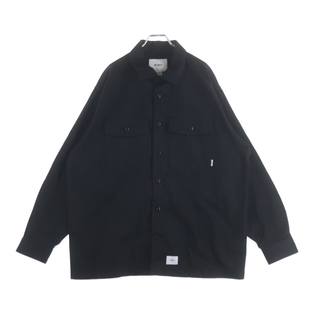 WTAPS(ダブルタップス) 22SS BUDS LS COTTON TWILL バッヅ コットンツイル 長袖シャツジャケット ブラック 221BRDT-SHM02