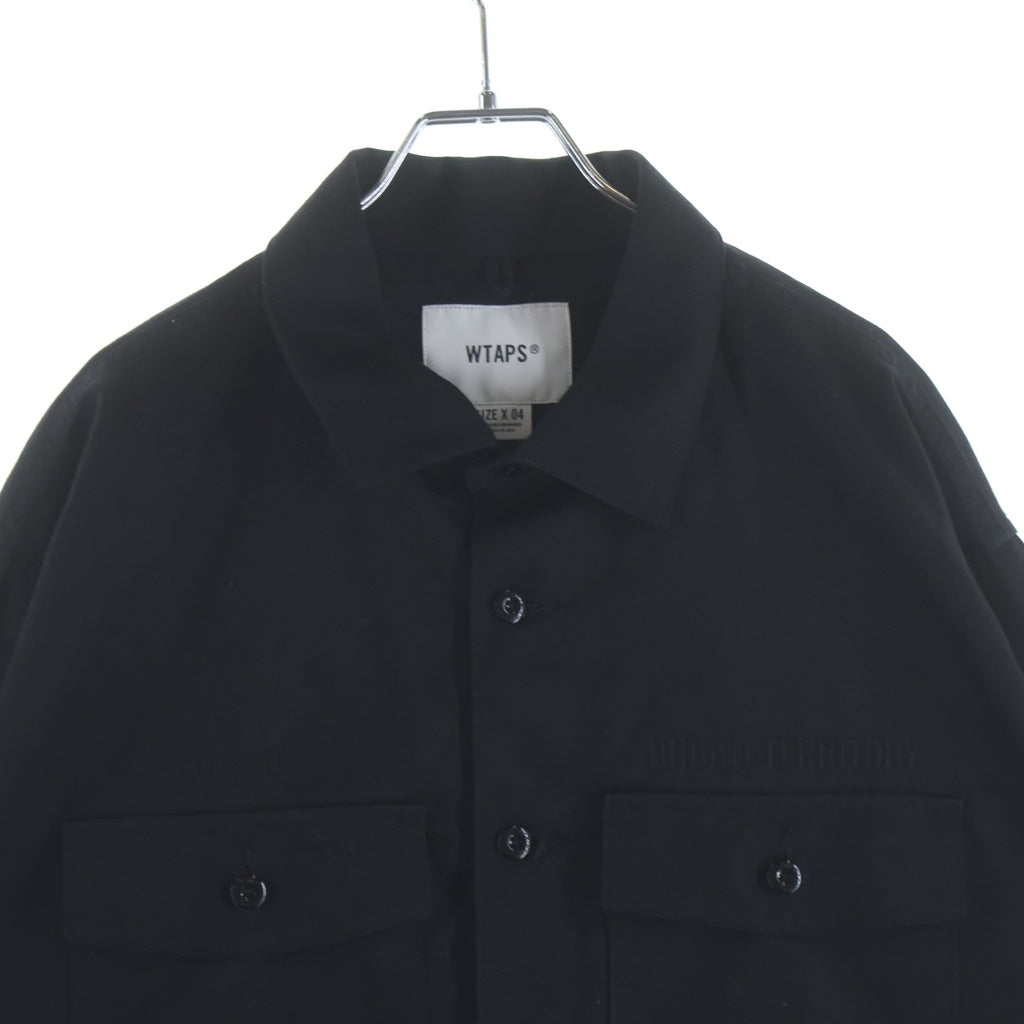 WTAPS(ダブルタップス) 22SS BUDS LS COTTON TWILL バッヅ コットンツイル 長袖シャツジャケット ブラック 221BRDT-SHM02