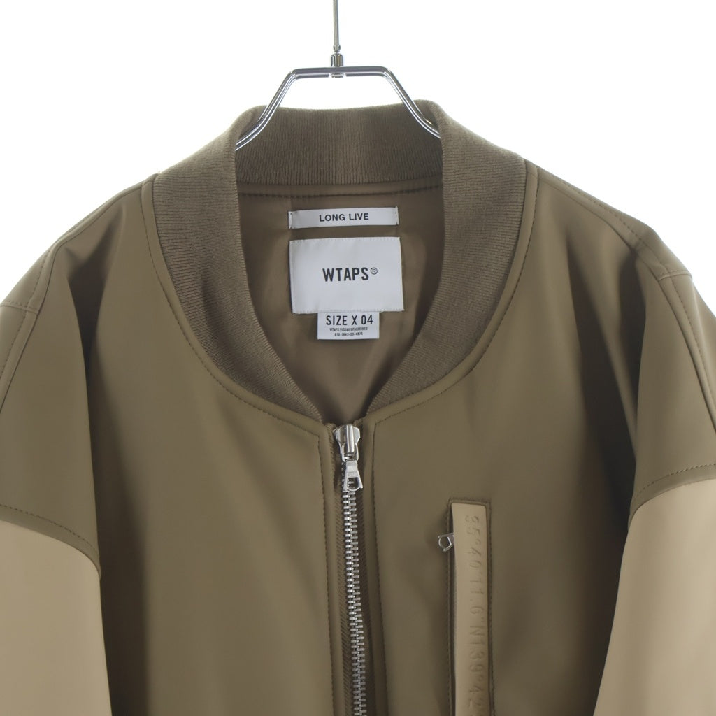 WTAPS(ダブルタップス) 21AW YT13/JACKET/SYNTHETIC シンセティック フェイクレザー ボンバージャケット ブラウン 212BRDT-JKM05
