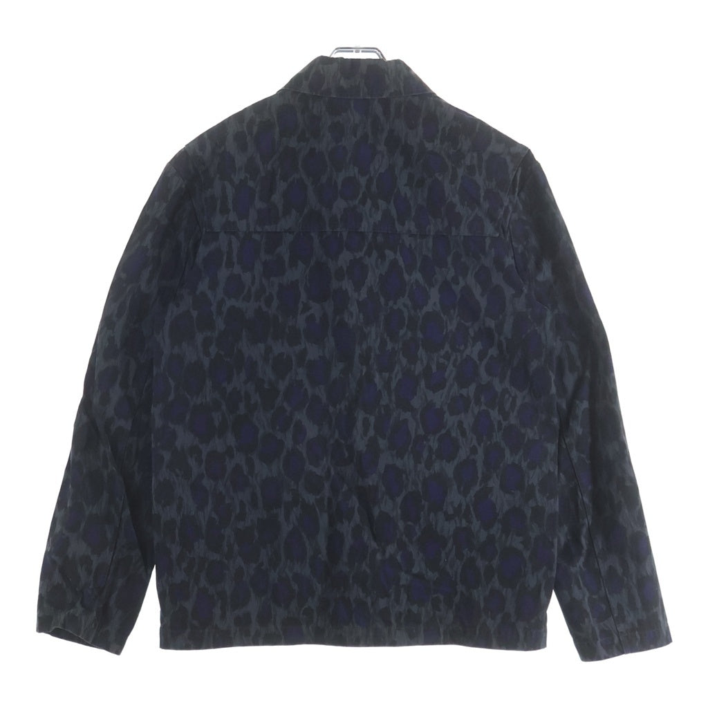KENZO(ケンゾー) レオパード柄 リップストップ コットンジャケット グレー/パープル F865VE3381SB