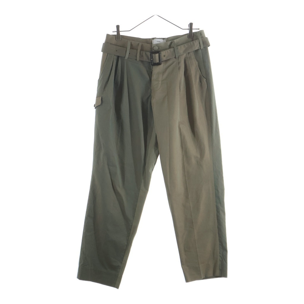 SUGARHILL(シュガーヒル) 20SS CHAMBRAY TRIPLE PLEATED TROUSERS シャンブレー トリプル プリーツド トラウザーズパンツ カーキ 20SSPT05