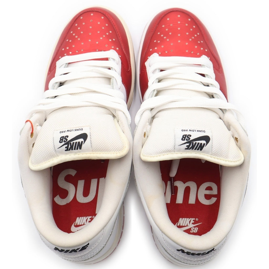 NIKE(ナイキ) ×SUPREME DUNK LOW VARSITY RED シュプリーム ダンク バーシティレッド ローカットスニーカー ホワイト/レッド US10.5/28.5cm CK3480-600