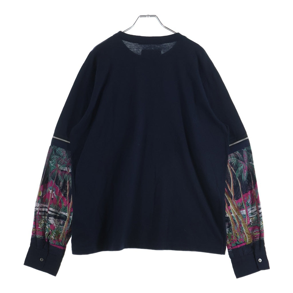 Sacai(サカイ) 20AW ×SUN SURF Archive Print Mix Long T-Shirt サンサーフ アーカイブプリントミックス クルーネック長袖Tシャツ カットソー ブラック 20-02199M