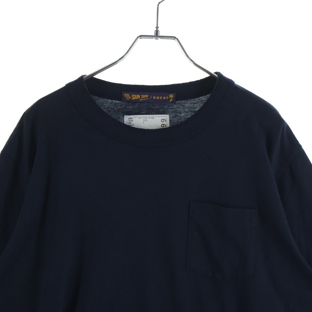 Sacai(サカイ) 20AW ×SUN SURF Archive Print Mix Long T-Shirt サンサーフ アーカイブプリントミックス クルーネック長袖Tシャツ カットソー ブラック 20-02199M