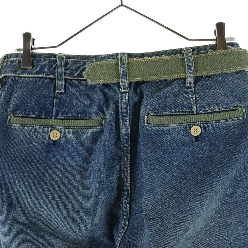 Sacai(サカイ) 17SS ベルテッド コットン ワイドデニムパンツ