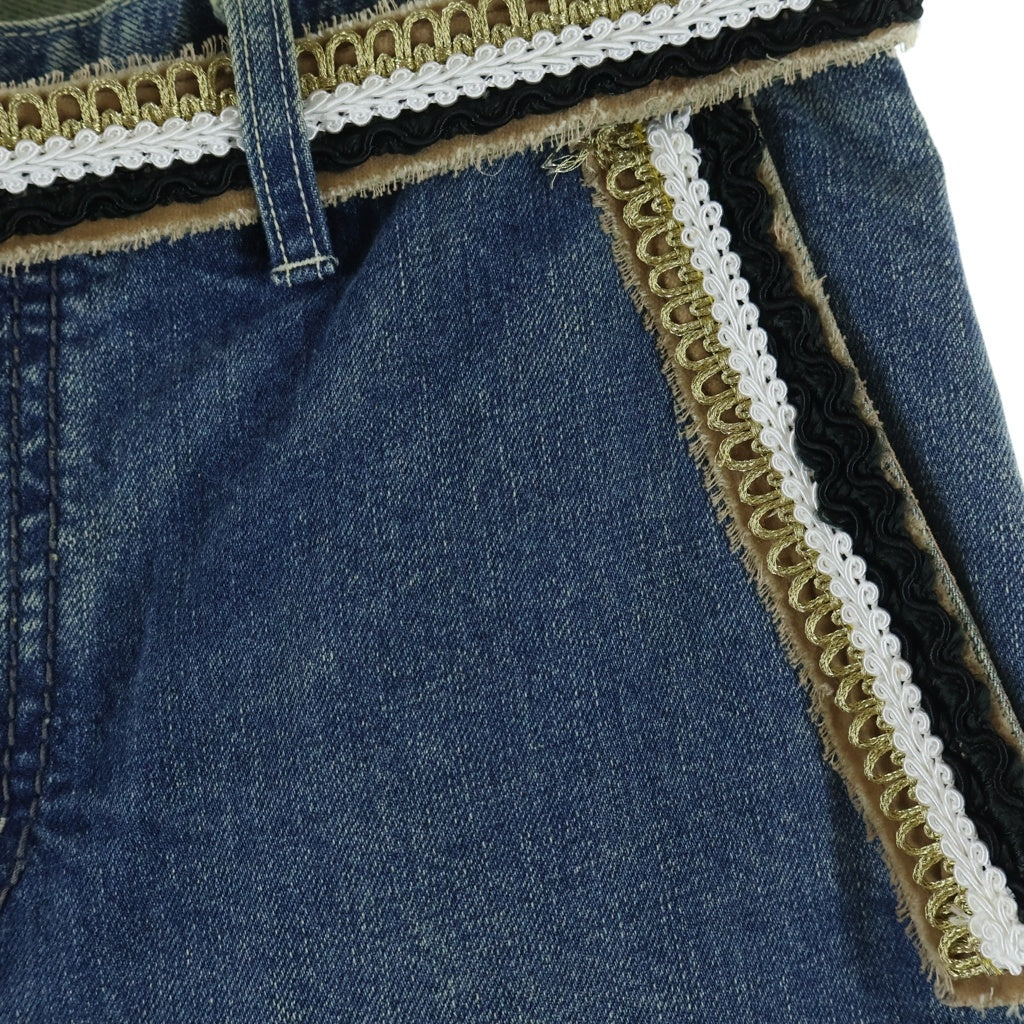 Sacai サカイ 17SS ベルテッド コットン ワイドデニムパンツ インディゴ 17-01407M Sacai(サカイ) 17SS ベルテッド コットン ワイドデニムパンツ