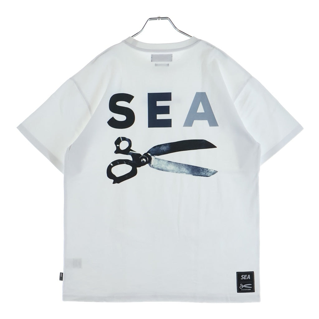 WIND AND SEA(ウィンダンシー) ×DENHAM SULFUR TEE デンハム サルファー クルーネック半袖Tシャツ カットソー ホワイト WDS-C-DHM-23-Q4-08