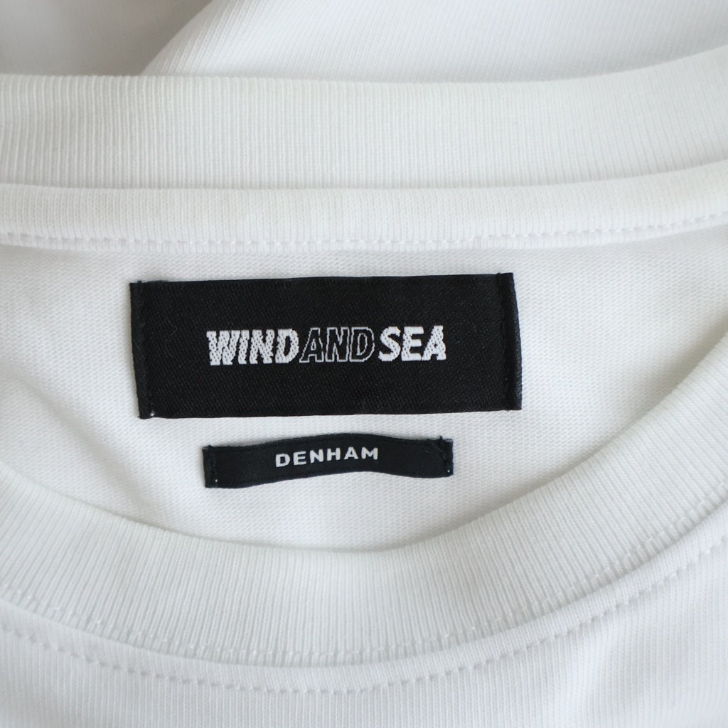 WIND AND SEA(ウィンダンシー) ×DENHAM SULFUR TEE デンハム サルファー クルーネック半袖Tシャツ カットソー ホワイト WDS-C-DHM-23-Q4-08