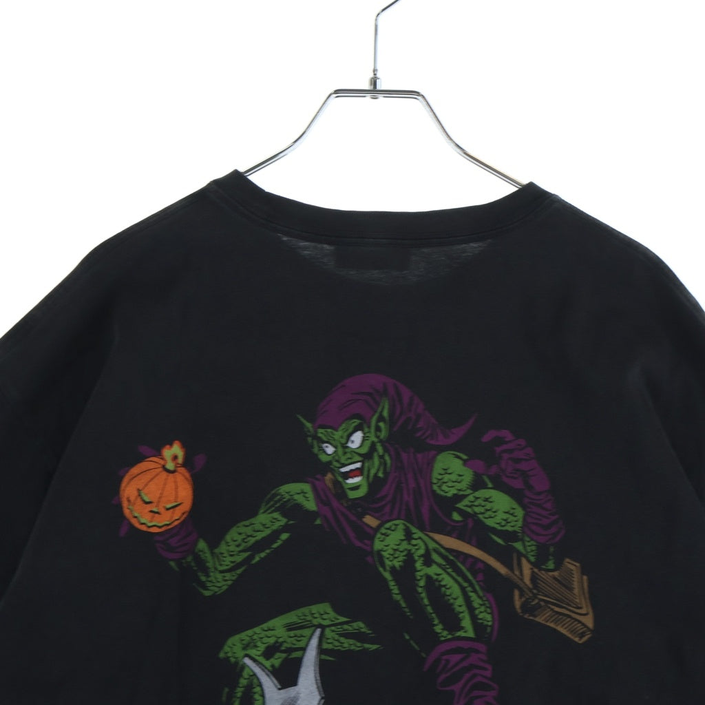 KITH(キス) ×MARVEL GREEN GOBLIN TEE マーベル グリーンゴブリン加工 クルーネック半袖Tシャツ カットソー ブラック KHM032521