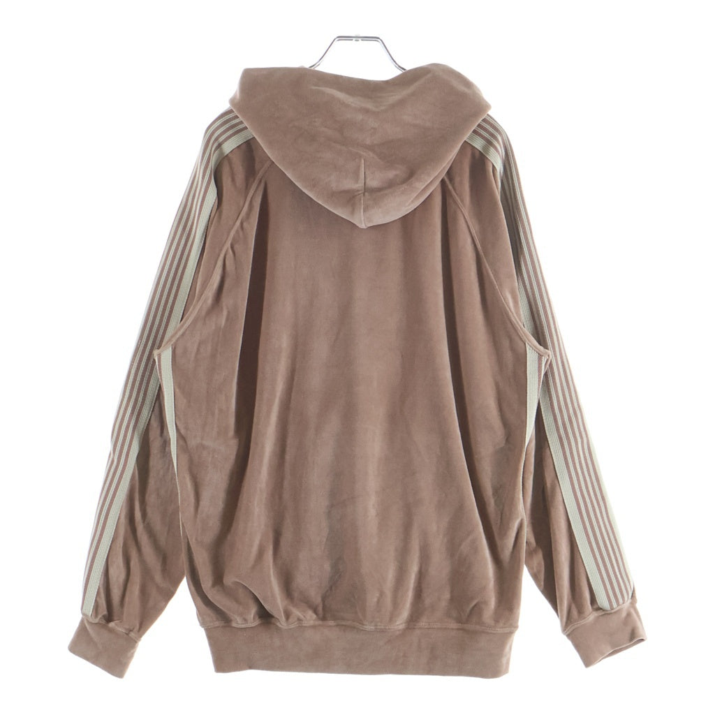 Needles(ニードルス) 23SS Track Hoody C/Pe Velour ベロア トラック プルオーバーフーディー パーカー ピンク MR292