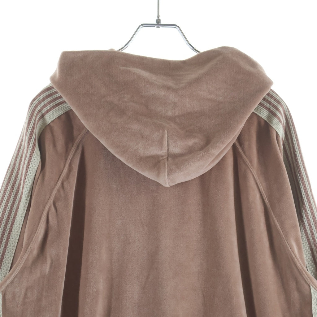 Needles(ニードルス) 23SS Track Hoody C/Pe Velour ベロア トラック プルオーバーフーディー パーカー ピンク MR292