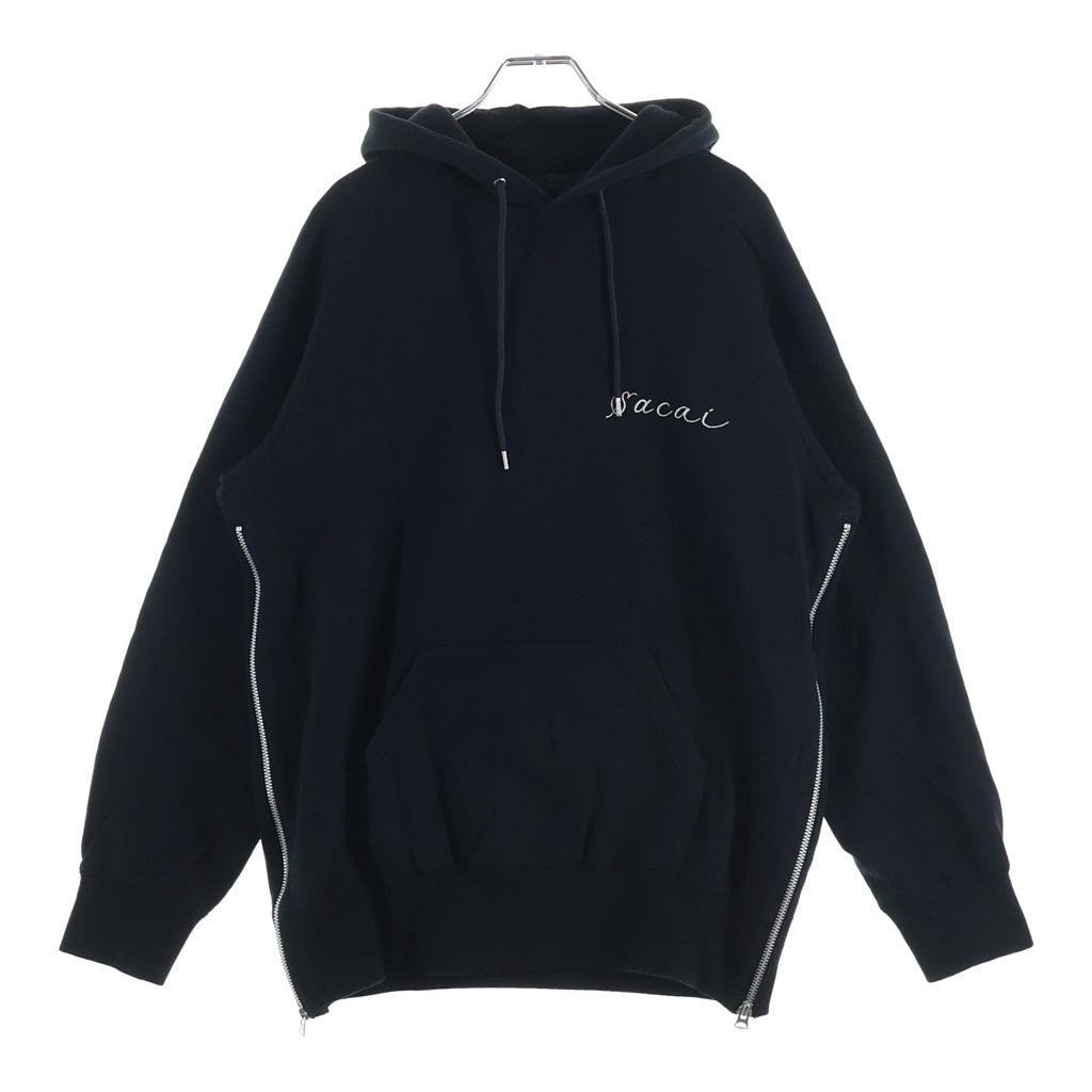 Sacai(サカイ) 19SS ×Dr.Woo Side Zip Hoodie ドクターウー サイドジップ プルオーバーフーディー パーカー ブラック 19-0048S