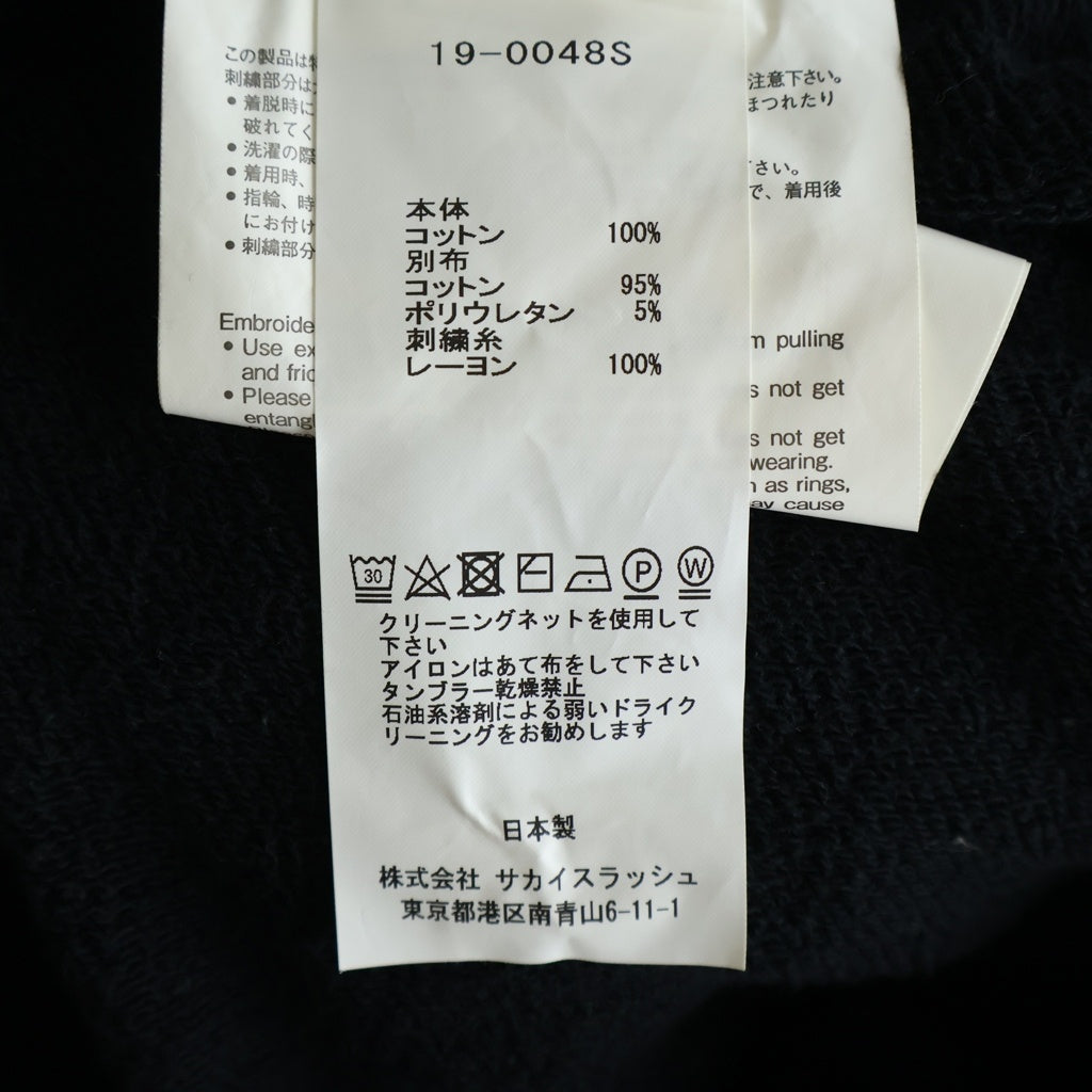 Sacai(サカイ) 19SS ×Dr.Woo Side Zip Hoodie ドクターウー サイドジップ プルオーバーフーディー パーカー ブラック 19-0048S