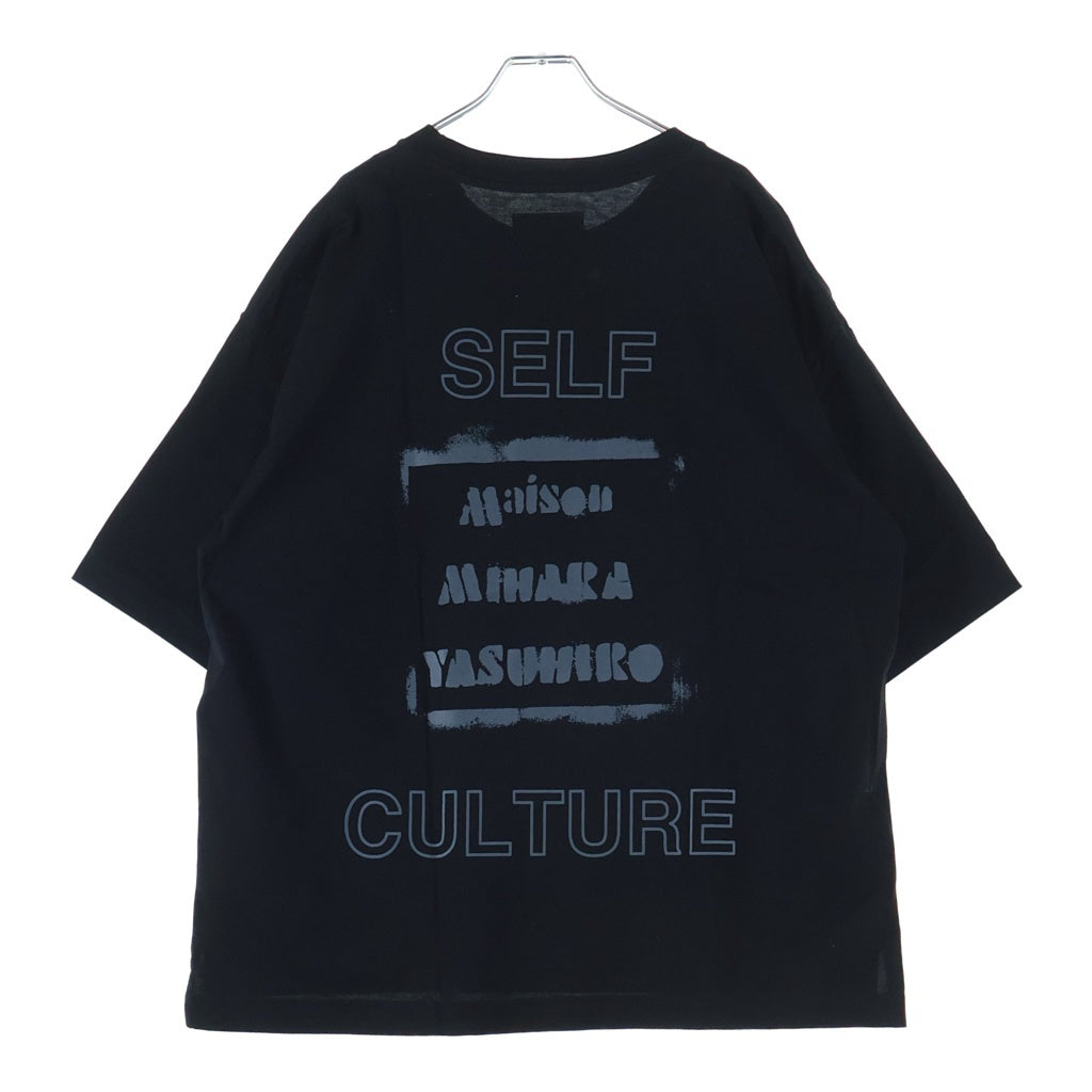 MAISON MIHARAYASUHIRO(メゾンミハラヤスヒロ) 22AW Smiliy face printed Tee スマイリーフェイスプリント クルーネック半袖Tシャツ カットソー ブラック A09TS693