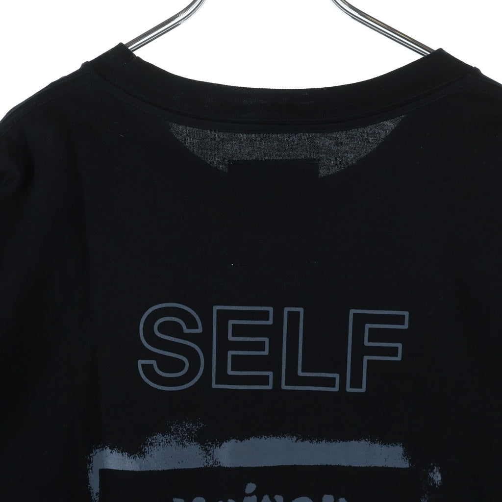 MAISON MIHARAYASUHIRO(メゾンミハラヤスヒロ) 22AW Smiliy face printed Tee スマイリーフェイスプリント クルーネック半袖Tシャツ カットソー ブラック A09TS693