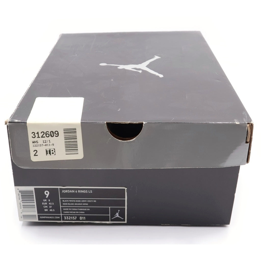 NIKE(ナイキ) 【観賞用2008年製】AIR JODAN 6 RINGS LS エアジョーダン6 リングス ハイカットスニーカー ブラック/カーキ US9/27cm 332157-011
