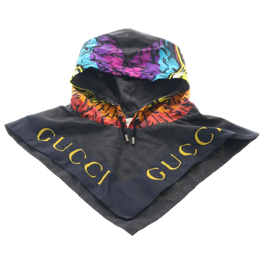 GUCCI(グッチ) イーグルモチーフ ナイロン フードポンチョ マルチカラー