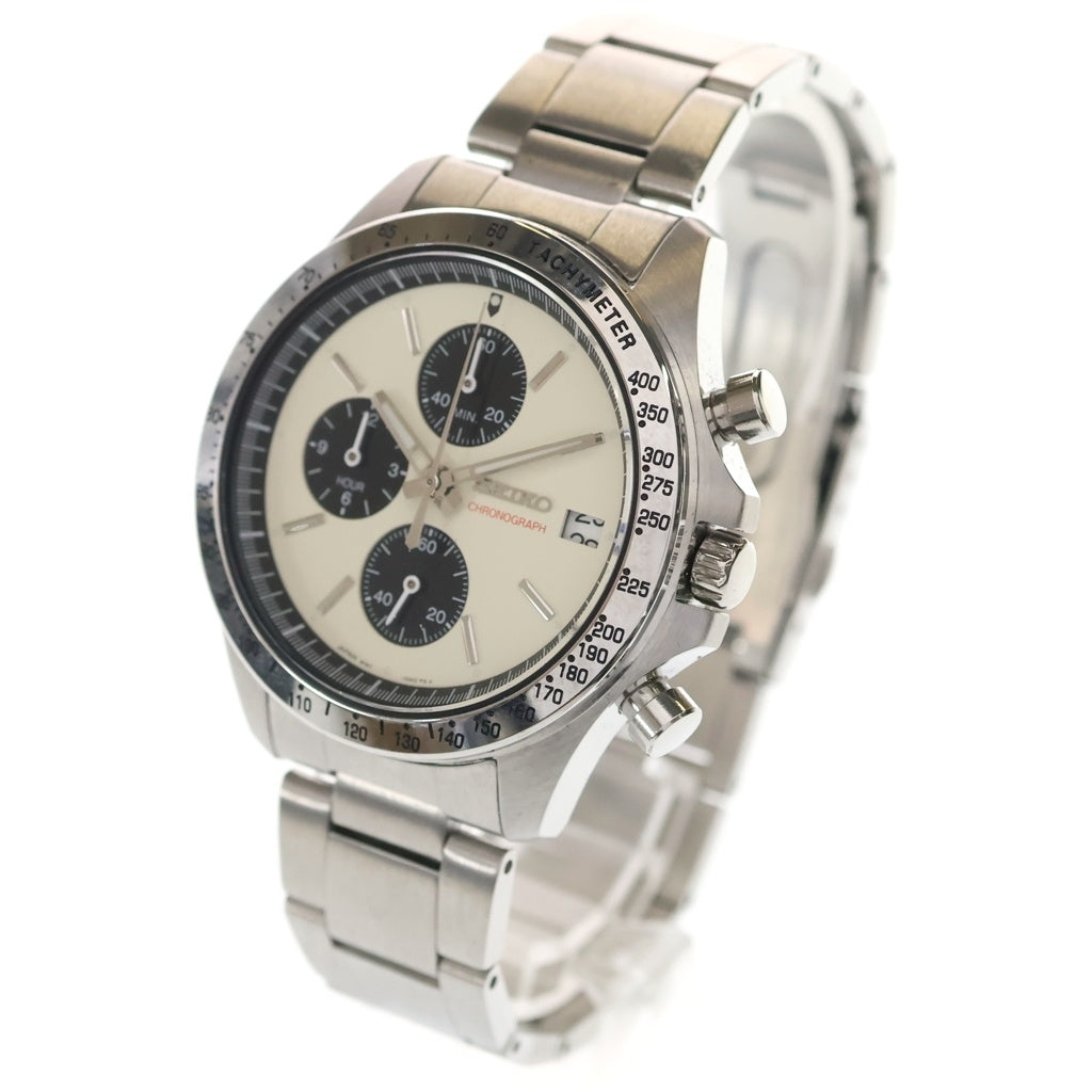 SEIKO(セイコー) ×NANO universe ナノユニバース クロノグラフ ホワイト文字盤 アナログウォッチ 腕時計 シルバー 8T67-00J0