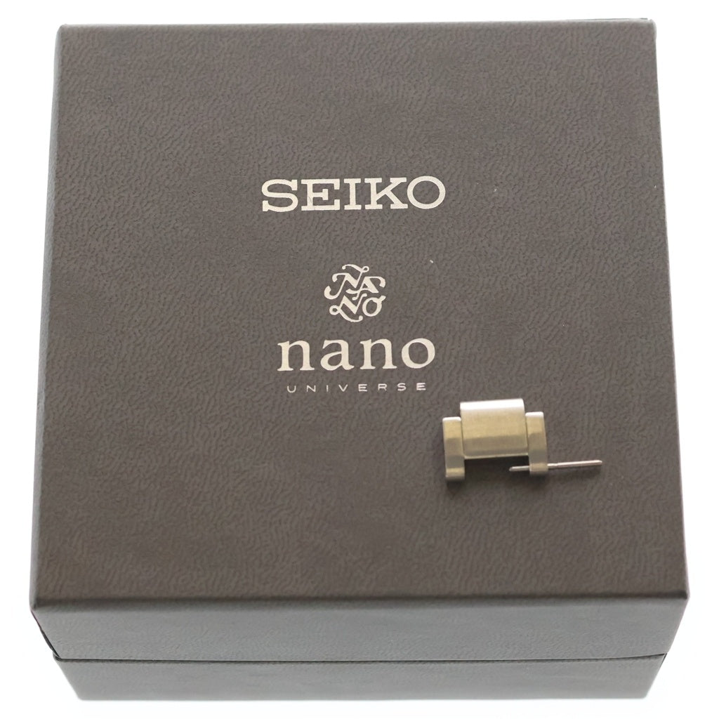 SEIKO(セイコー) ×NANO universe ナノユニバース クロノグラフ ホワイト文字盤 アナログウォッチ 腕時計 シルバー 8T67-00J0