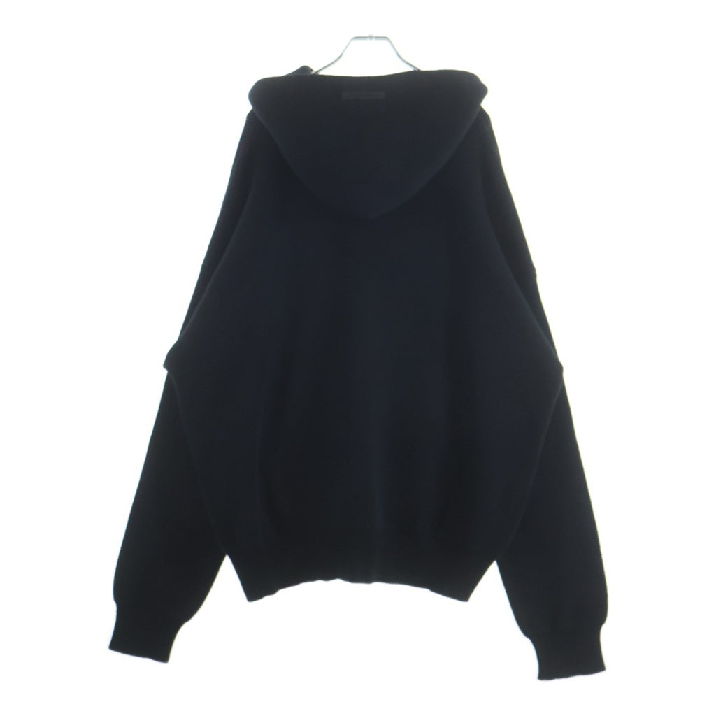 FEAR OF GOD ESSENTIALS(フィアオブゴッド エッセンシャルズ) KNIT HOODIE フロントロゴデザイン ニット プルオーバーパーカー フーディ ブラック