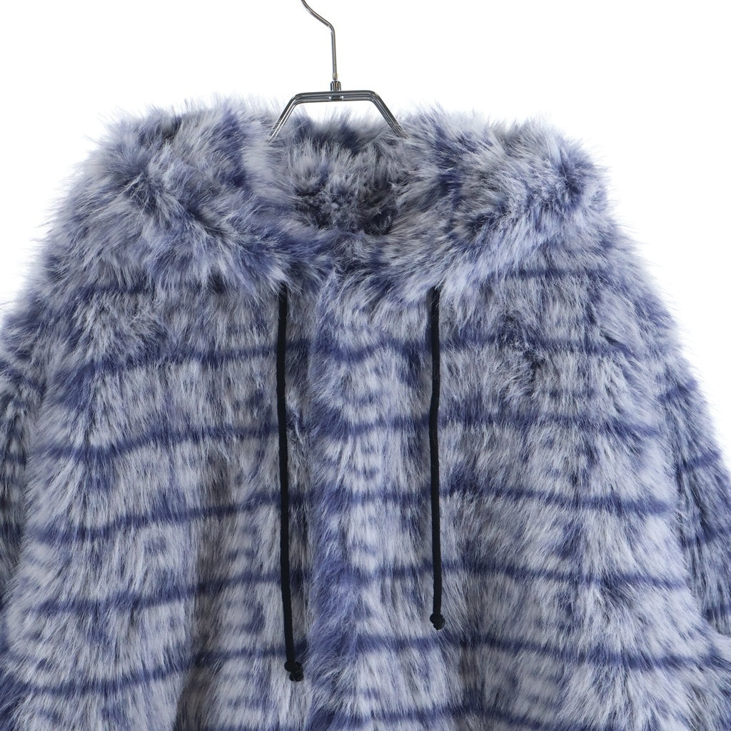 SUPREME(シュプリーム) 22SS Faux Fur Hooded Coat フェイク ファー フーデッドコート ブルー/ホワイト
