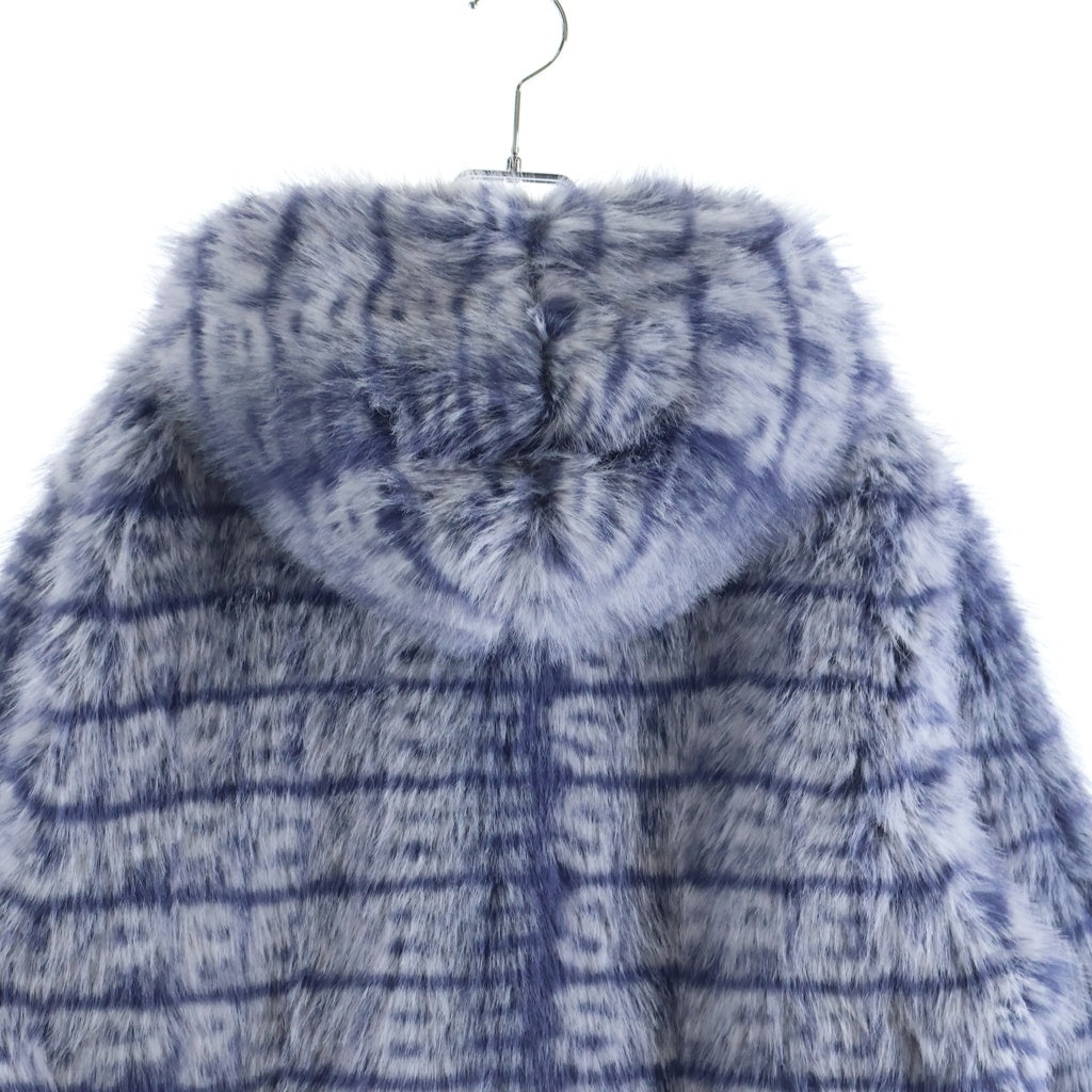 SUPREME(シュプリーム) 22SS Faux Fur Hooded Coat フェイク ファー フーデッドコート ブルー/ホワイト
