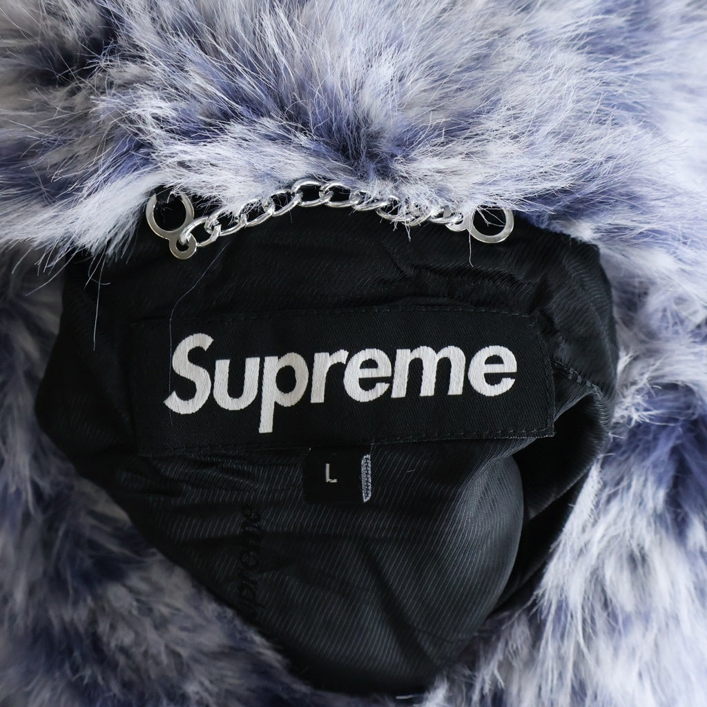 SUPREME(シュプリーム) 22SS Faux Fur Hooded Coat フェイク ファー フーデッドコート ブルー/ホワイト