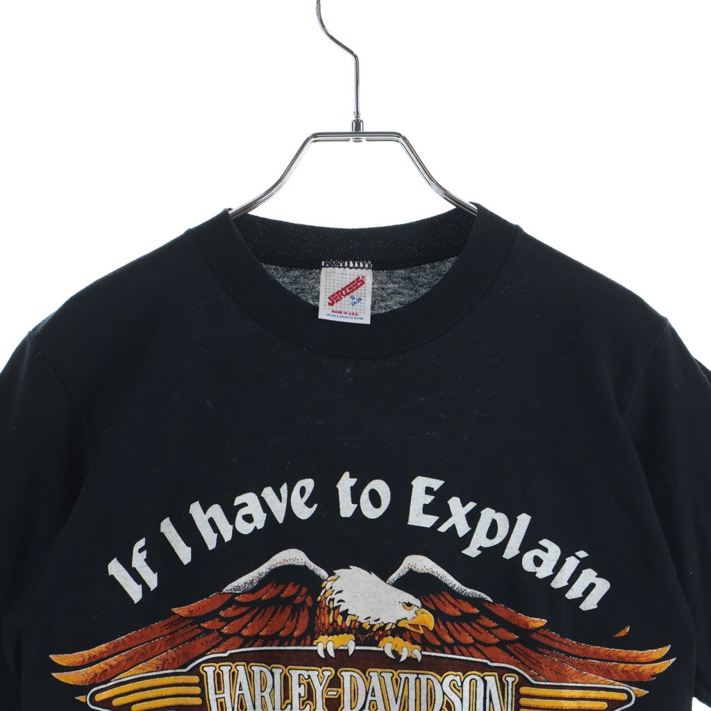 VINTAGE(ヴィンテージ) 80S VINTAGE HarleyDavidson ハーレーダビッドソン イーグル&シールドプリントTシャツ 半袖カットソー ブラック