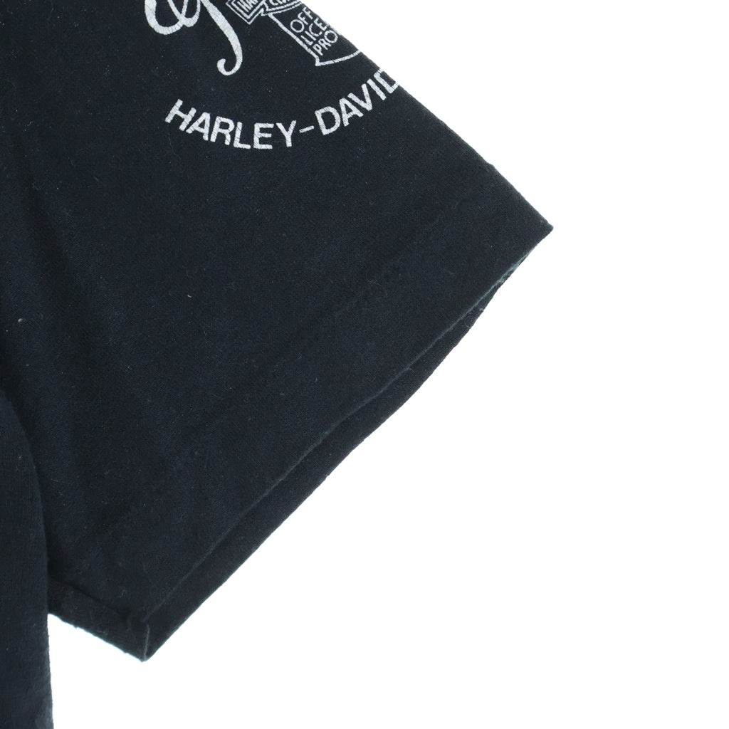 VINTAGE(ヴィンテージ) 80S VINTAGE HarleyDavidson ハーレーダビッドソン イーグル&シールドプリントTシャツ 半袖カットソー ブラック