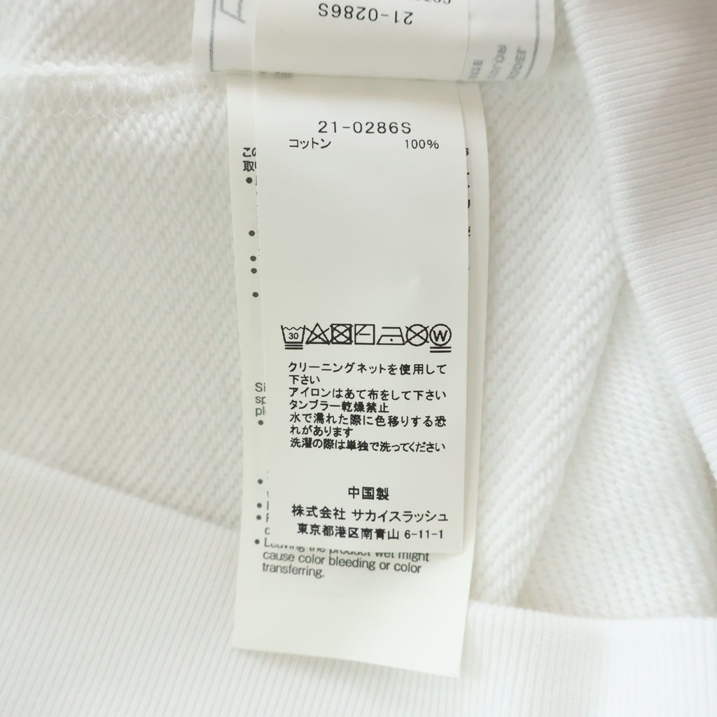 Sacai(サカイ) 21AW ×KAWS FLOCK PRINT HOODIE カウズ フロックプリント コットン プルオーバーフーディー パーカー ホワイト 21-0286S