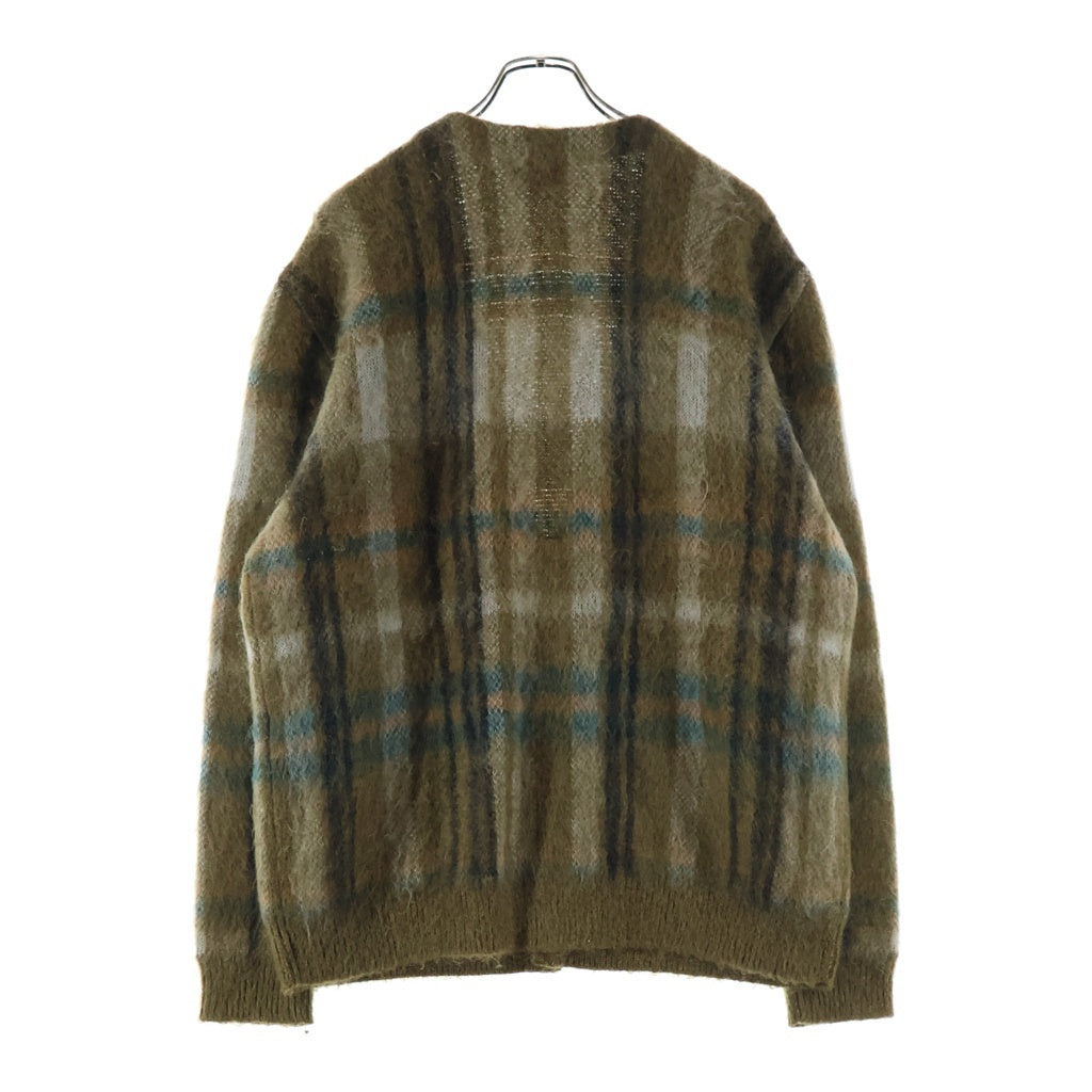 CELINE(セリーヌ) 20AW BRUSHED MOHAIR CHECK CARDIGAN ブラッシュドモヘア チェックカーディガン グリーン 2A32J204L