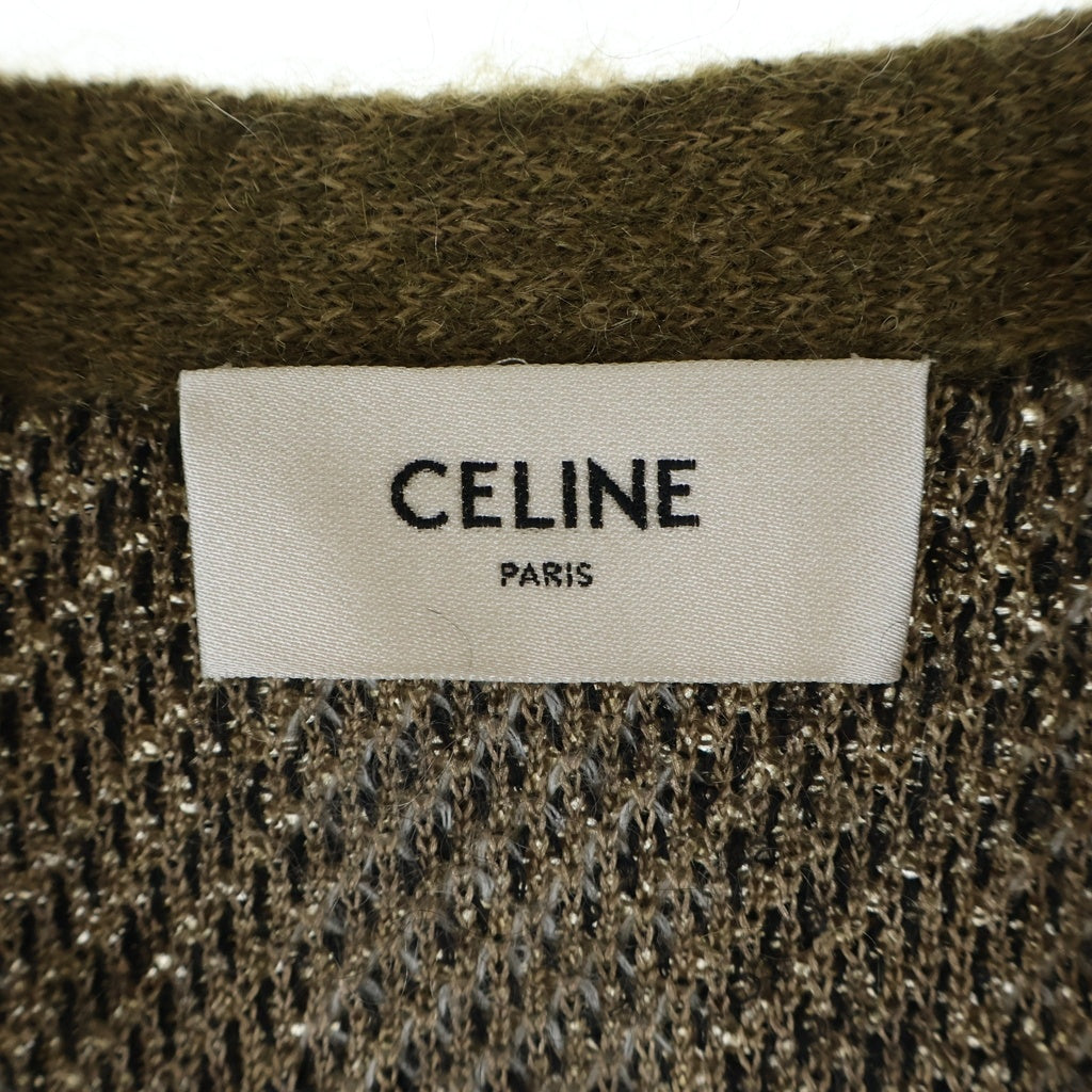 CELINE(セリーヌ) 20AW BRUSHED MOHAIR CHECK CARDIGAN ブラッシュドモヘア チェックカーディガン グリーン 2A32J204L
