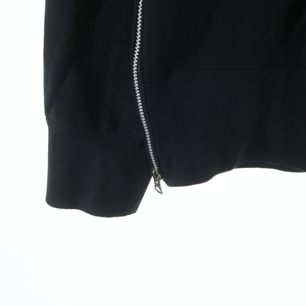 Sacai(サカイ) 19SS SPRING/WINTER SWEAT HOODIE スプリング/ウィンター コットン 両面プリント サイドジップ プルオーバー スウェットフーディー パーカー ブラック 19-1927M