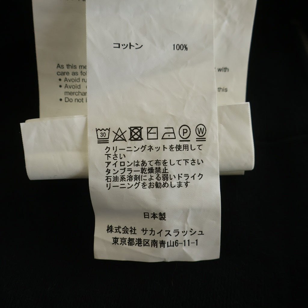 Sacai(サカイ) 19SS SPRING/WINTER SWEAT HOODIE スプリング/ウィンター コットン 両面プリント サイドジップ プルオーバー スウェットフーディー パーカー ブラック 19-1927M