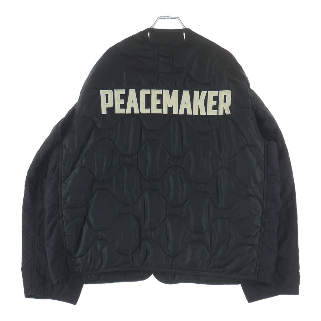 OAMC(オーエーエムシー) 22AW RE WORK OVERDYED M-65 LINER オーバーダイ ナイロン キルティング ロゴエンブロイダリー サイドカットライナー ブラック/グリーン 22A28OAX08