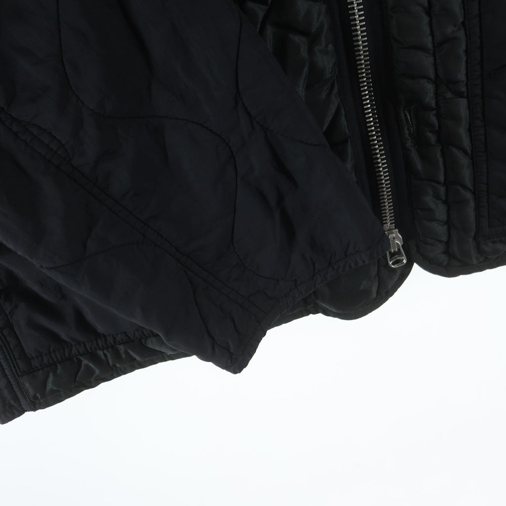 OAMC(オーエーエムシー) 22AW RE WORK OVERDYED M-65 LINER オーバーダイ ナイロン キルティング ロゴエンブロイダリー サイドカットライナー ブラック/グリーン 22A28OAX08