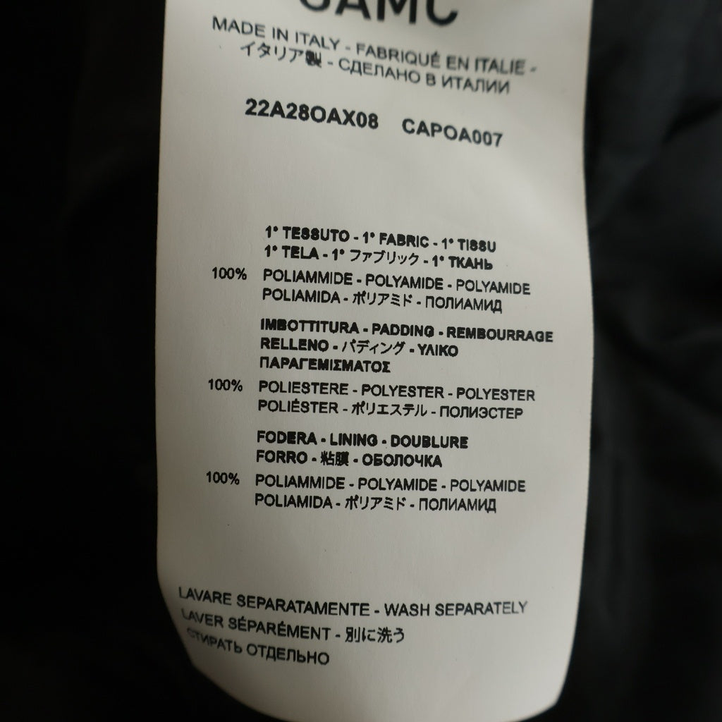 OAMC(オーエーエムシー) 22AW RE WORK OVERDYED M-65 LINER オーバーダイ ナイロン キルティング ロゴエンブロイダリー サイドカットライナー ブラック/グリーン 22A28OAX08